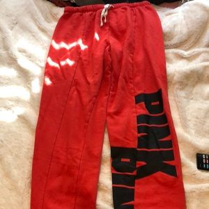 red and black sweatpants